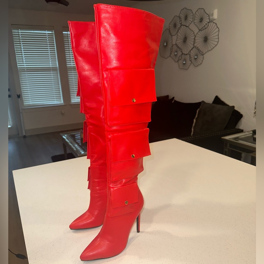 AZALEA WANG Red 3 Pocket Boot 💕